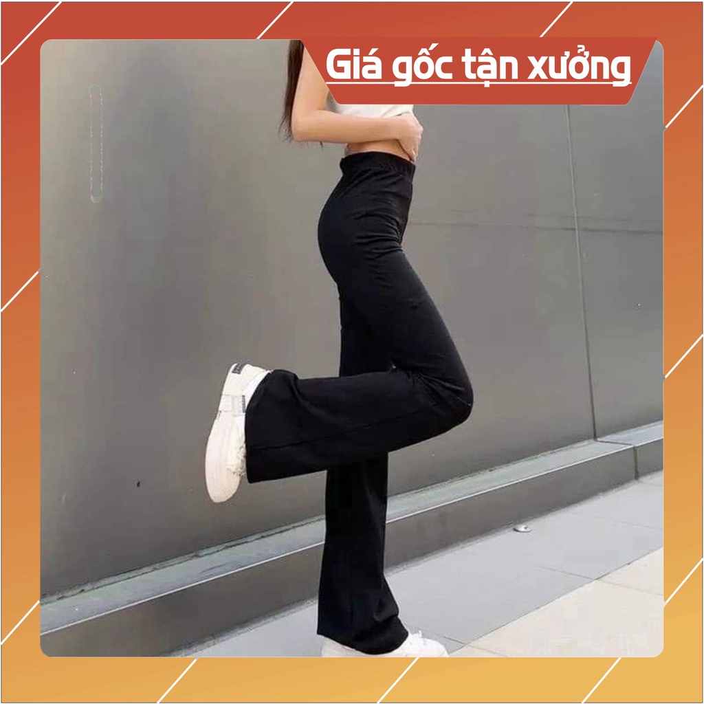 Quần Ống Loe Nữ Cạp Cao Dáng Dài, Quần Legging Nữ Ôm Ống Loe Nên From Xinh Tôn Dáng Có Bigsize