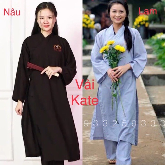 ĐỒ LAM ĐI CHÙA #Mã Freeship Xtra RP028# # Áo Tràng Kate Mịn Nam - Nữ