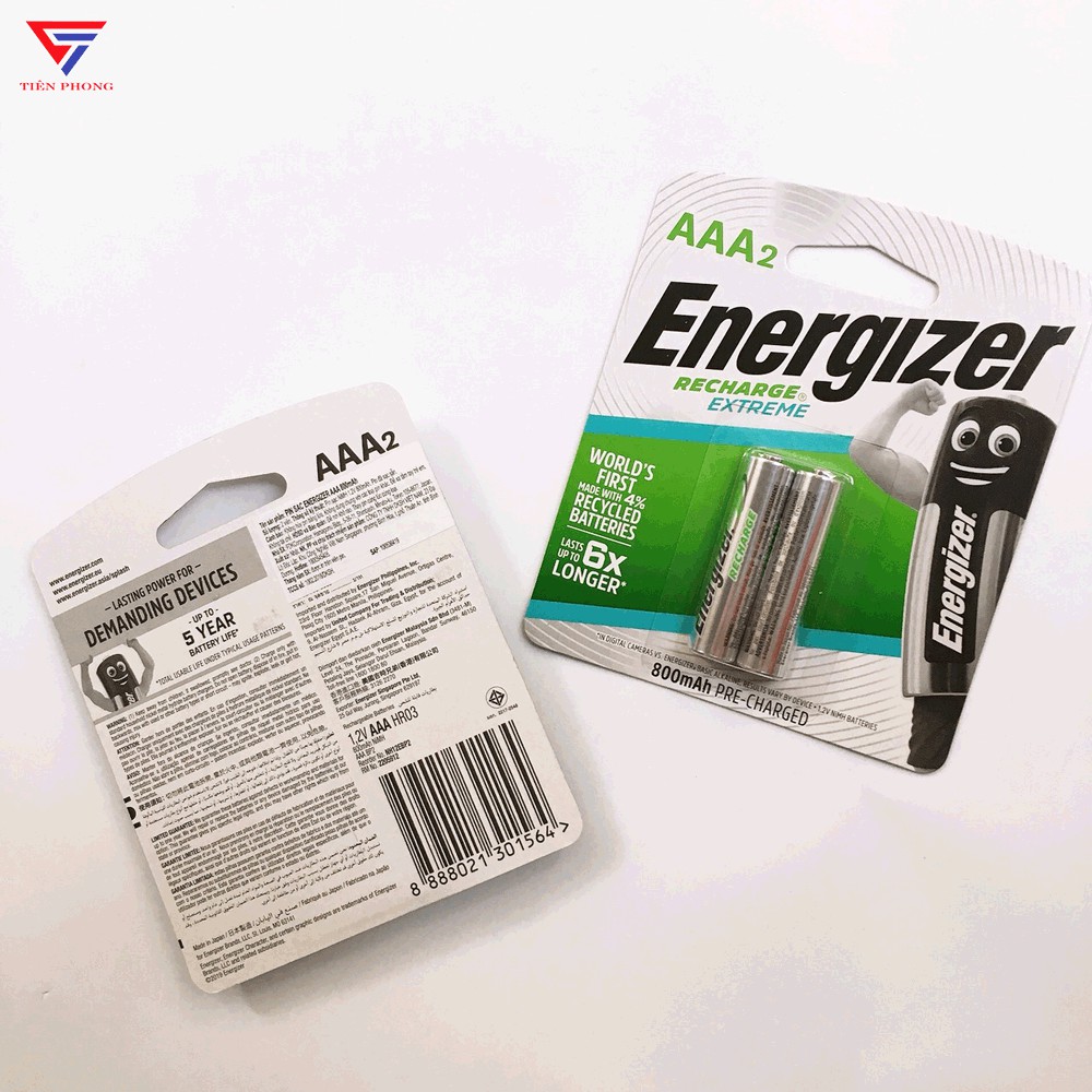 Pin sạc AAA Energizer 800mAh chính hãng - Vỉ 2 viên