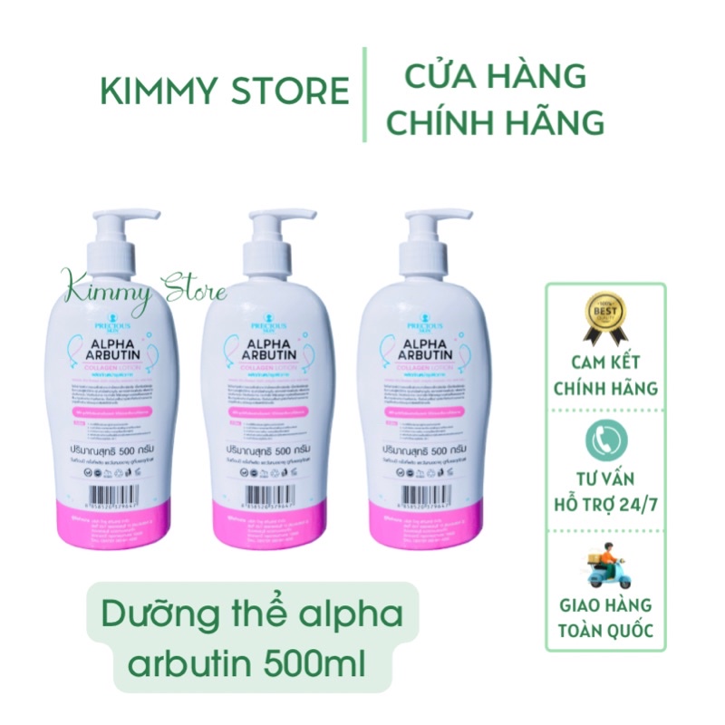 Sữa dưỡng thể trắng da alpha arbutin collagen lotion chai 500ml chuẩn thái