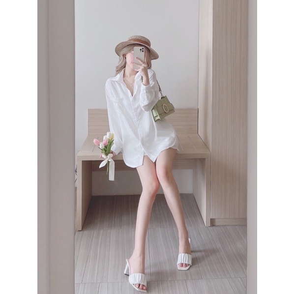 Set đũi sơ mi dài tay quần cộc cho nữ Thời Trang Giá Xưởng Official