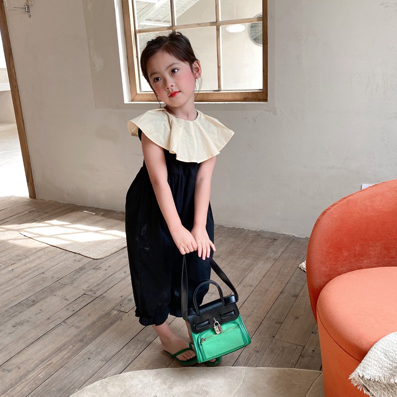 Bộ Áo Liền Quần Ống Rộng Thoáng Khí Dễ Thương Cho Bé Gái