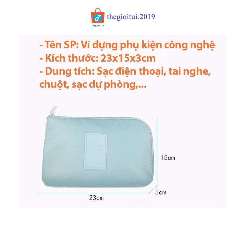 Ví mini đựng phụ kiện công nghệ nhỏ gọn tiện ích khi đi du lịch