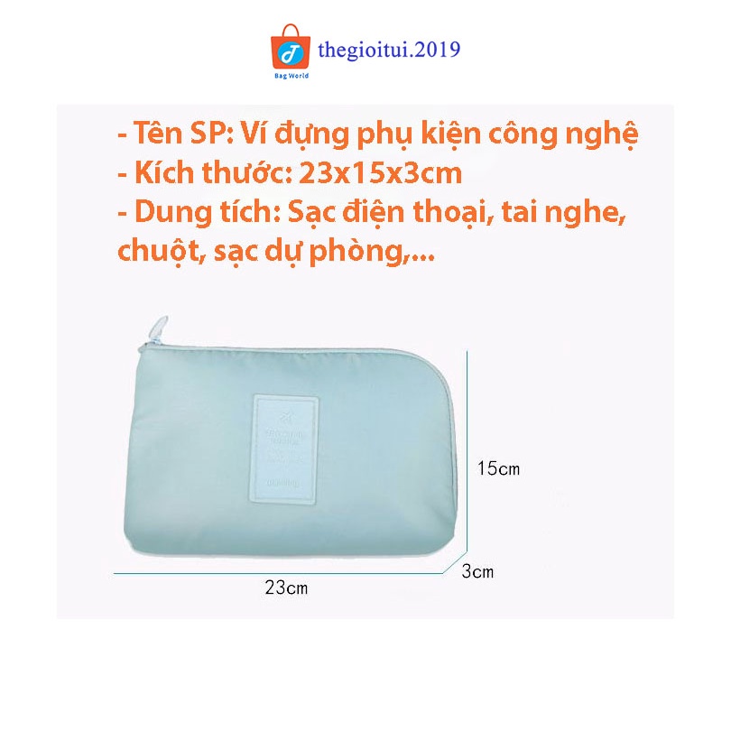 Ví mini đựng phụ kiện công nghệ nhỏ gọn tiện ích khi đi du lịch