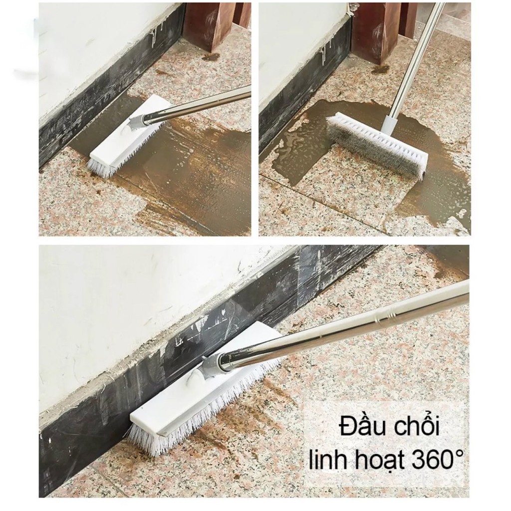 Chổi Cọ Nhà Tắm, Cọ Sàn, Gạt Kính Cán Dài 2 In 1 Siêu Đa Năng - Cây Cọ Sàn Nhà Tắm