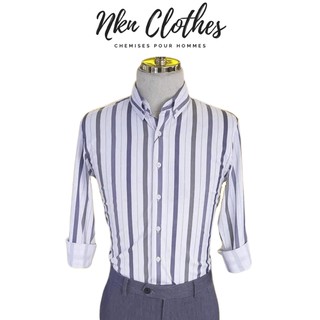 Áo sơ mi nam dài tay hoạ tiết kẻ 3 màu, dáng ôm, vải sợi tre cao cấp, thoáng mát, chống nhăn nhàu NKN