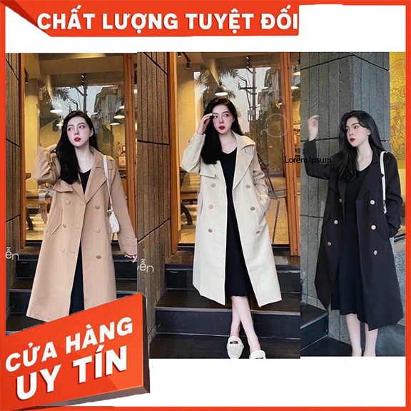 Áo khoác mangto kaki khuy đồng dáng dài hàng loại 1