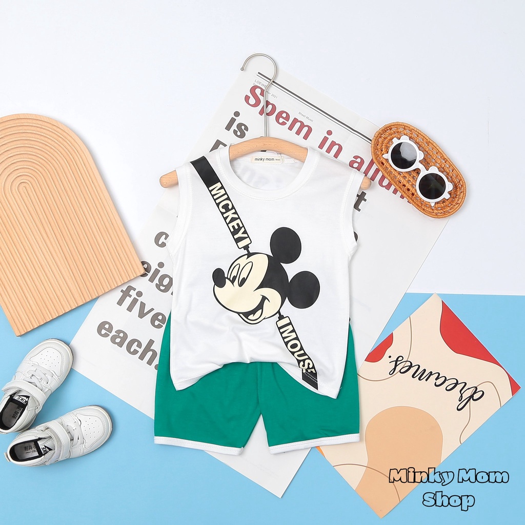 ✨Size(9-32Kg)✨FREE SHIPBộ MinKy Mom Sát Nách Thun Lạnh Dể Thương Cho Bé Gái Bé Trai, Đủ Màu