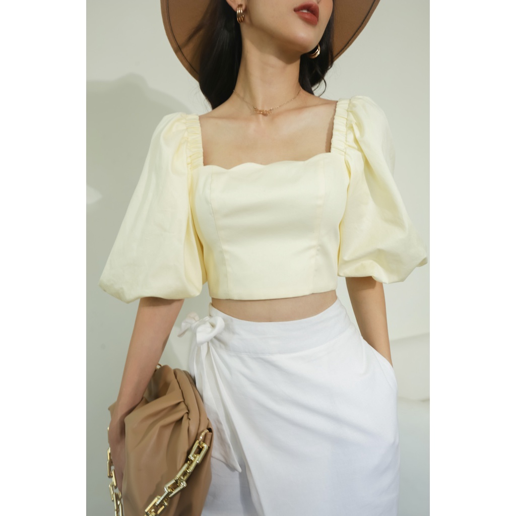 GOÛT DE JUN - Áo croptop tay bồng - Dave Top