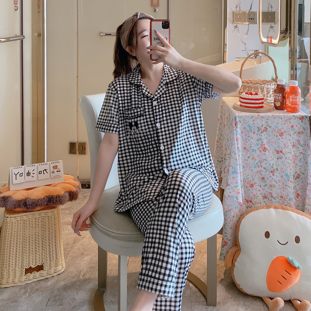 Bộ đồ ngủ pijama nữ ngắn tay hoạt hình dễ thương và thoải mái | BigBuy360 - bigbuy360.vn
