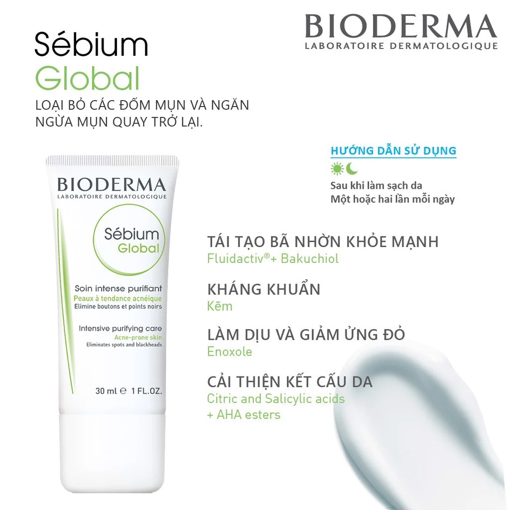 Kem dưỡng giảm mụn viêm nhạy cảm Bioderma Sebium Sensitive 30 ml [NHẬP KHẨU CHÍNH HÃNG 100%]