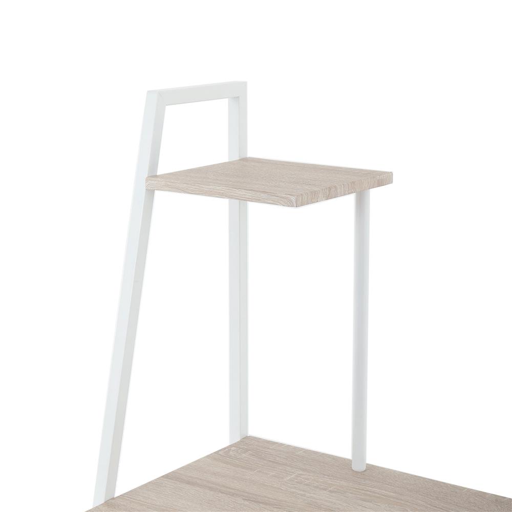 HomeBase FURDINI Bàn làm việc văn phòng bằng MDF khung thép có 3 giá để đồ W104xH128xD50xm màu gỗ tự nhiên/trắng