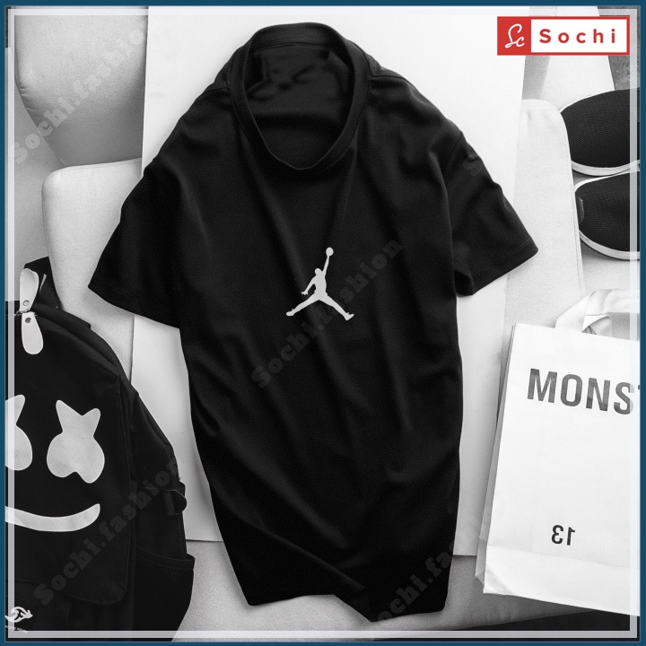 Áo thun nam tay ngắn cotton cổ tròn, áo thun đen đẹp thời trang in hình mã BSTCZ03