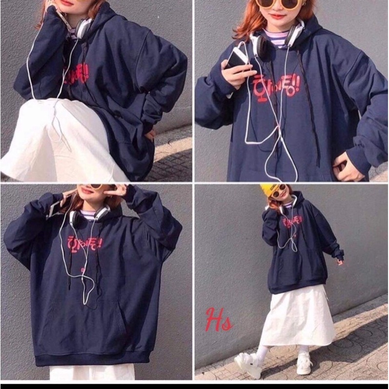 Áo nỉ mũ chữ đỏ HS6