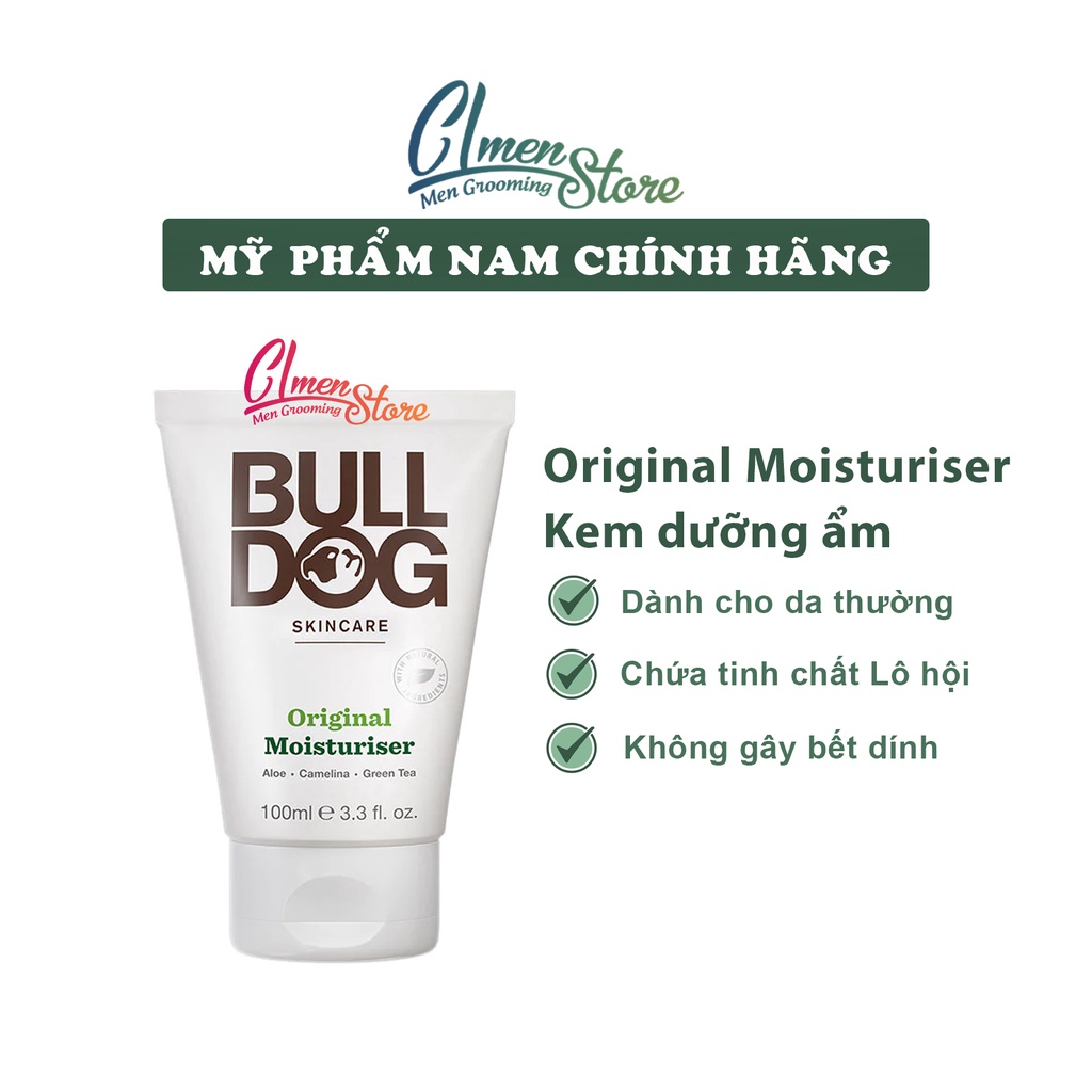 Kem dưỡng ẩm da mặt Bulldog Original Moisturiser – 100ml | Kem Dưỡng Ẩm Nam Dành cho Da Thường