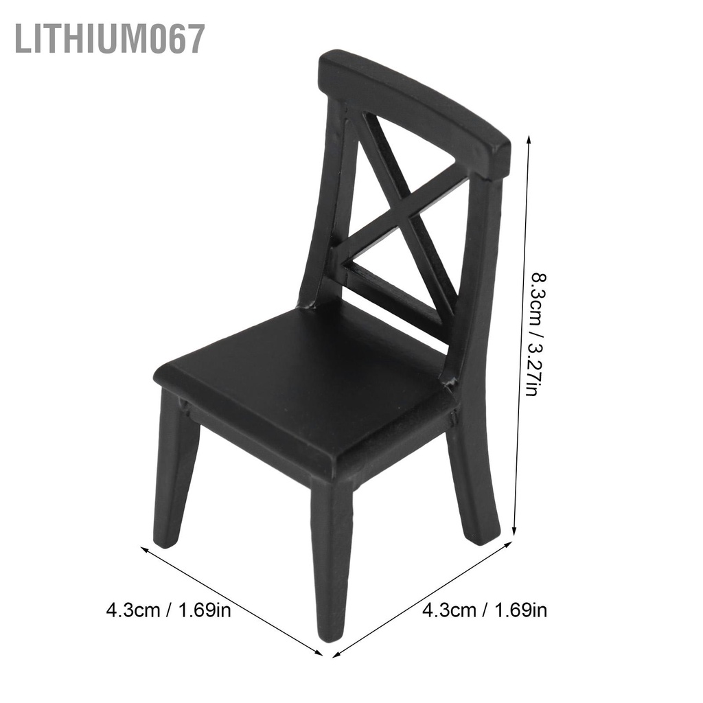 Mô Hình Ghế Gỗ Màu Đen Trang Trí Nhà Búp Bê Tỉ Lệ 1: 12