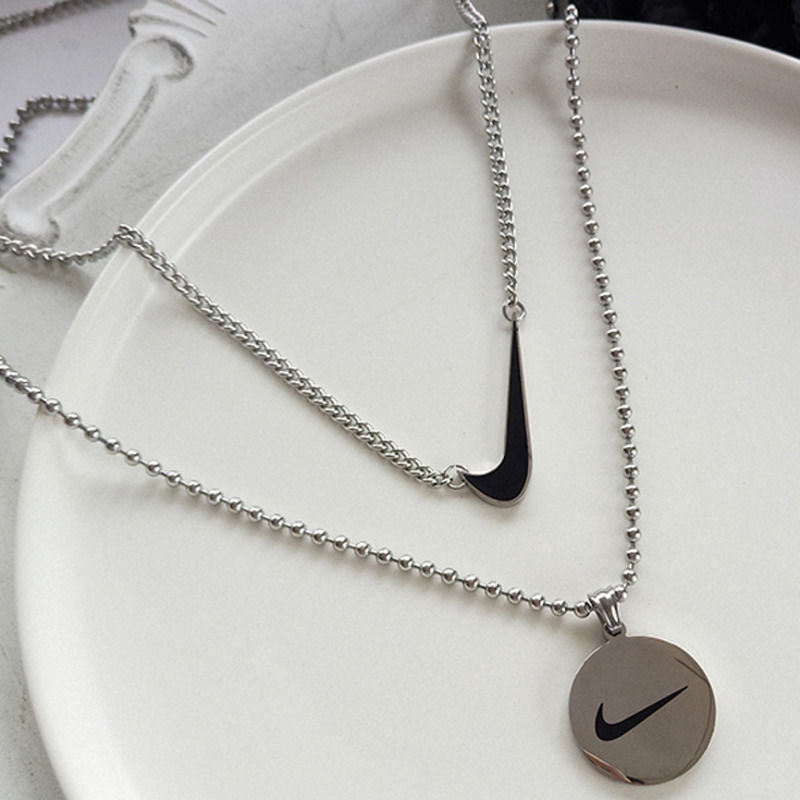 Dây Chuyền Mặt Đĩa Tròn/ Hình Logo Nike Phong Cách Hip Hop 22217