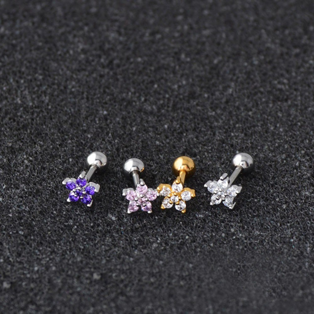 Khuyên tai thép không gỉ hình hoa cho nữ