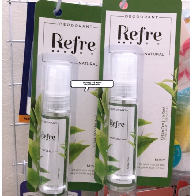 Xịt Khử Mùi Refre Natural 30ml - Hương Trà Xanh