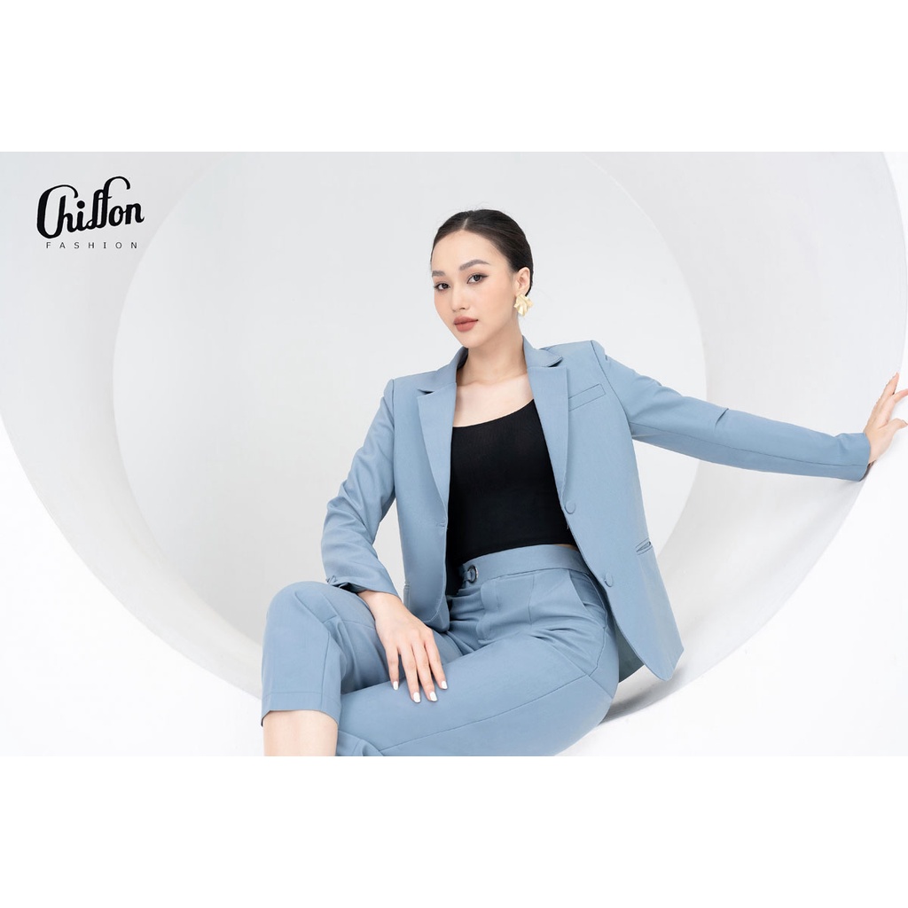Áo vest nữ công sở cúc bọc phối túi thật by Thời Trang Chiffon