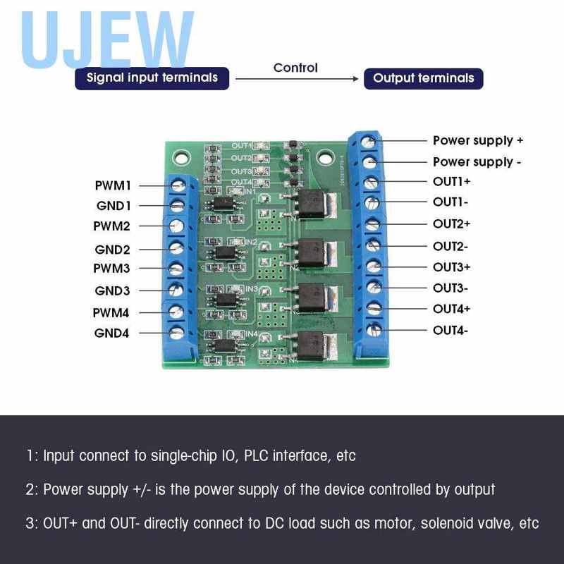 Bảng Mạch Khuếch Đại Âm Thanh Plc 4ch Mos Fet 3-20v ~ 3.7-27vdc