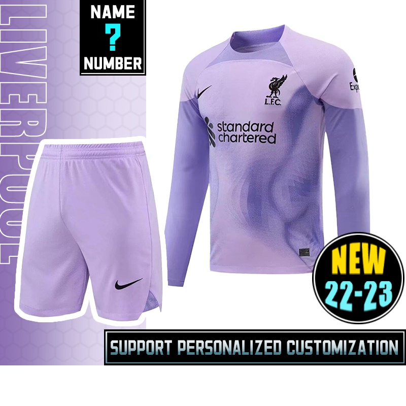 Set Áo Quần Màu Tím Tay Dài Liverpool 22-23 Size s-2xl
