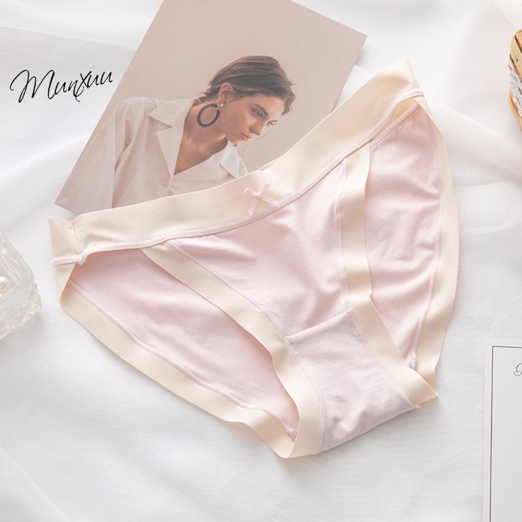 Quần lót nữ MUNXUU vải cotton lạnh phối cạp su mềm mát, nâng mông tôn dáng gợi cảm -QC122