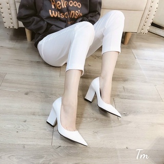 [SIÊU SALE]GIÀY CAO GÓT P.R.A.D.A MŨI NHỌN CAO CẤP FULLBOX