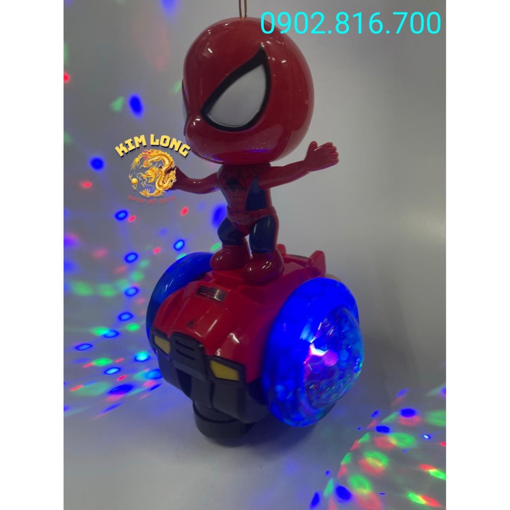 Đồ chơi lồng đèn siêu nhân nhện Spiderman đứng xe cân bằng cho bé trai tặng kèm pin quà tặng trung thu cho bé