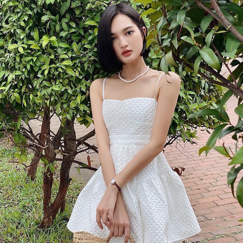 Đầm hai dây dáng xòe midi Emilyshop