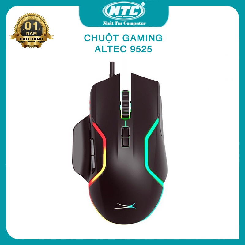 Chuột 7D gaming Altec ALGM 9525 led RGB - DPI 2400 (đen) - Nhất Tín Computer