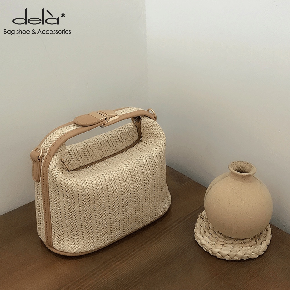 Dela Túi Xách Đeo Vai Đan Cói Thời Trang Đi Biển Dành Cho Nữ