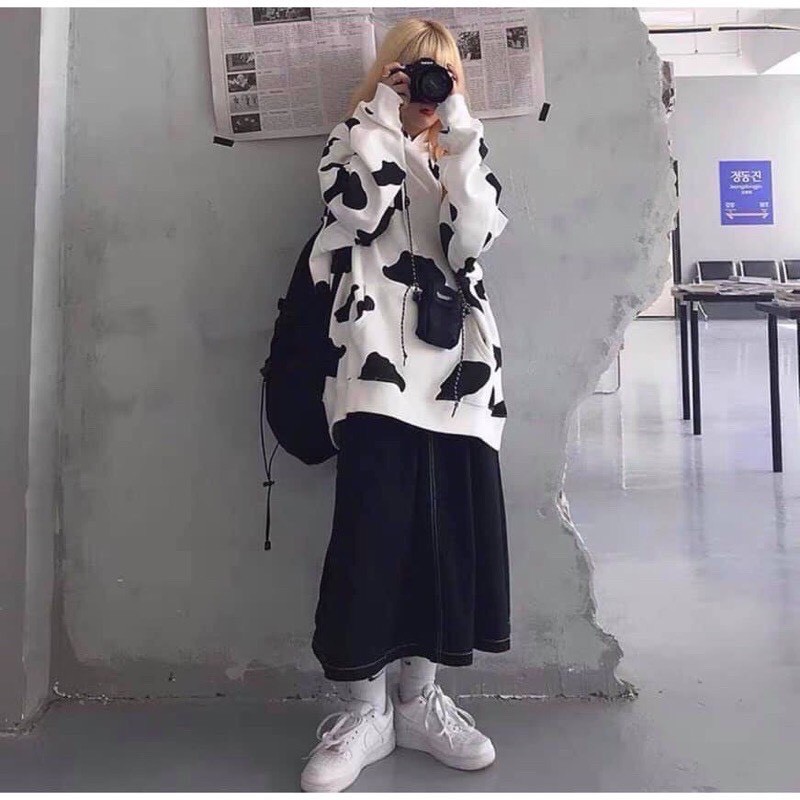 Áo hoodie bò sữa form rộng cho nam nữ, áo hoodie bò sữa cực hot | BigBuy360 - bigbuy360.vn