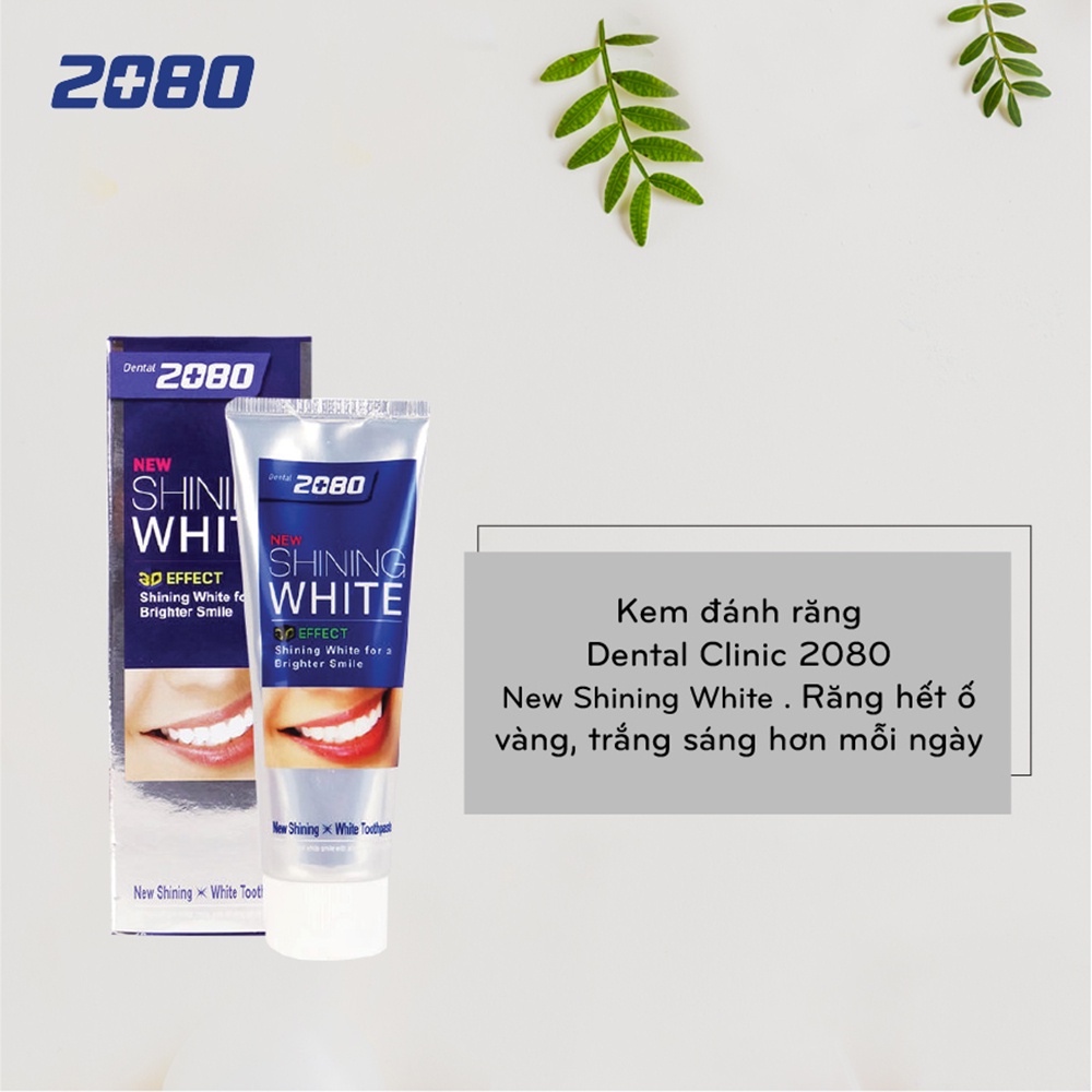Kem Đánh Răng Dental Clinic 2080 Shining White 3D Effect Làm Trắng Răng 100g