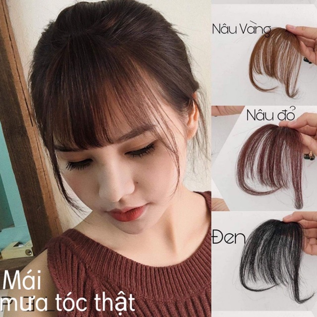 Tóc giả nữ mái thưa có mai phong cách hàn quốc trẻ trung cá tính giá rẻ