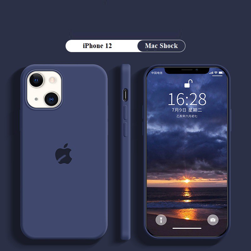 Ốp lưng chống bẩn Iphone Full viền Logo Táo 12 mini/ 12 Pro/ 12/ 12 Promax - Mac Shock | BigBuy360 - bigbuy360.vn