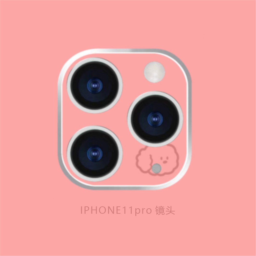 Miếng dán hình hoạt họa đáng yêu bảo vệ ống kính camera sau điện thoại cho Iphone 11 Pro Max