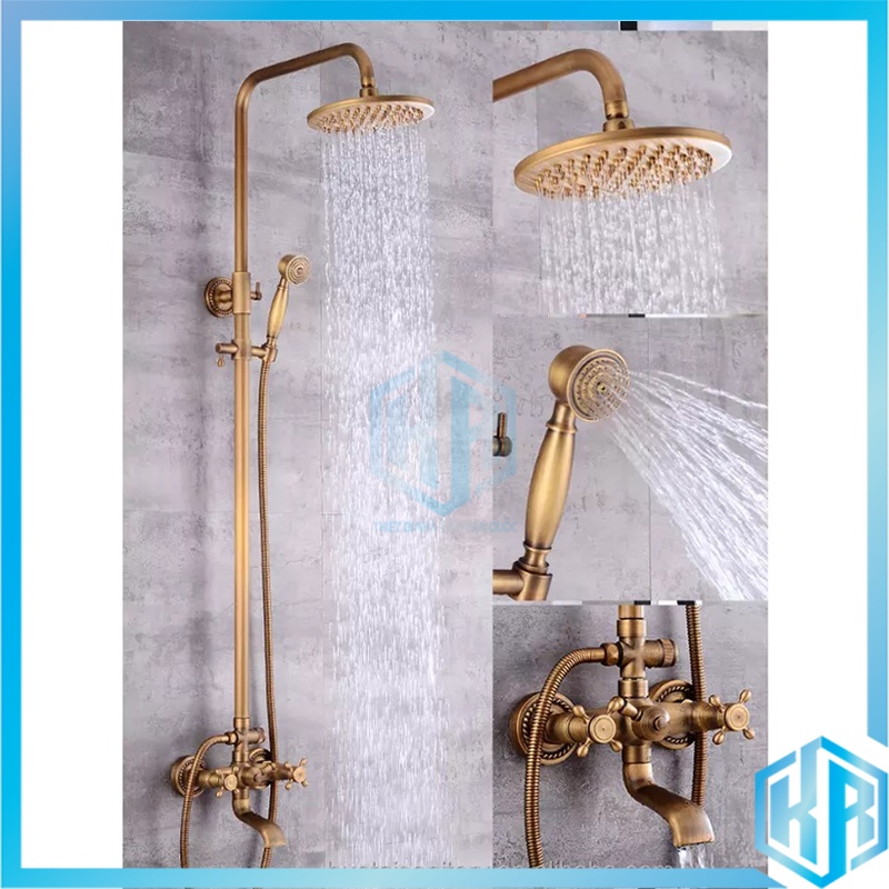 Bộ sen cây tắm đứng nóng lạnh bằng đồng Giả Cổ cao cấp