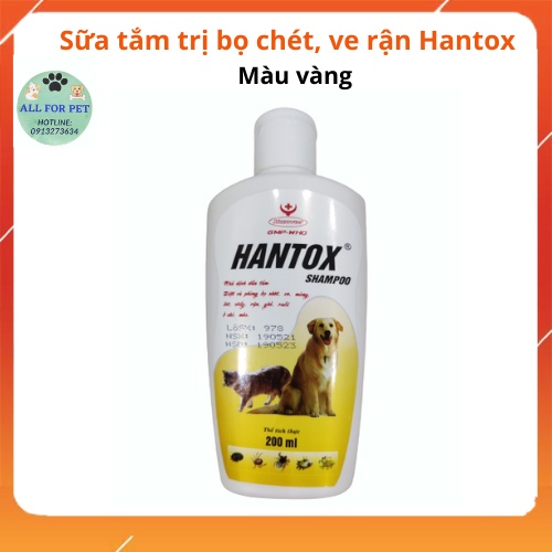 Sữa tắm trị bọ chét cho chó mèo Hantox Shampoo 200ml