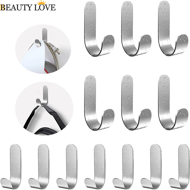 1 / 2 / 5 Móc Treo Đồ Hình Chữ J Bằng Thép Không Gỉ 304 Chắc Chắn Đa Năng
