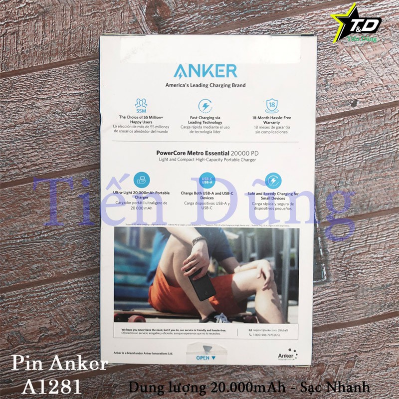 Sạc Dự Phòng ANKER PowerCore Metro Essential 20.000 PD - A1281