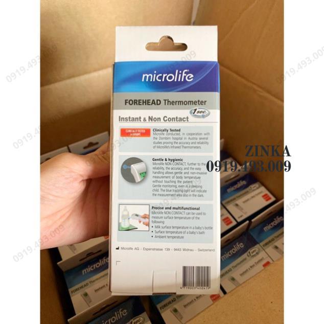 Nhiệt Kế Điện Tử Hồng Ngoại Microlife FR1MF1 Thụy Sĩ - Bảo Hành Chính Hãng 2 Năm, Đo Thân Nhiệt Trán  zinka