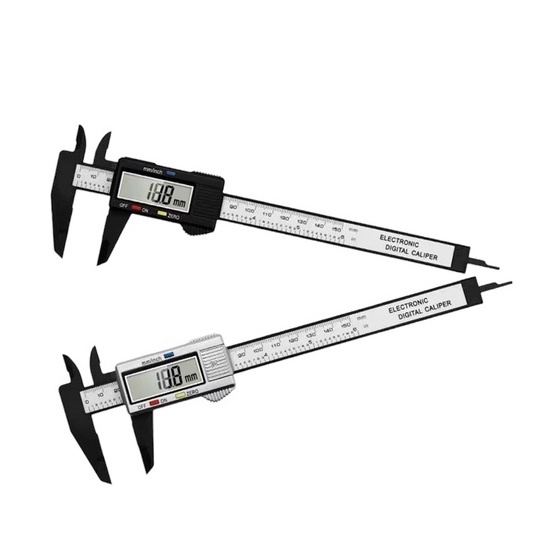 Thước kẹp điện tử, đo đường kính sợi nhựa carbon syntek đen, màn hình LCD, 150mm
