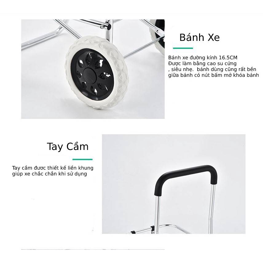 Xe Kéo Đi Chợ, Đi Siêu Thị Có Giỏ Hàng 🤓 FREESHIP 🤓 - Xe Kéo Hàng Gấp Gọn XDC01