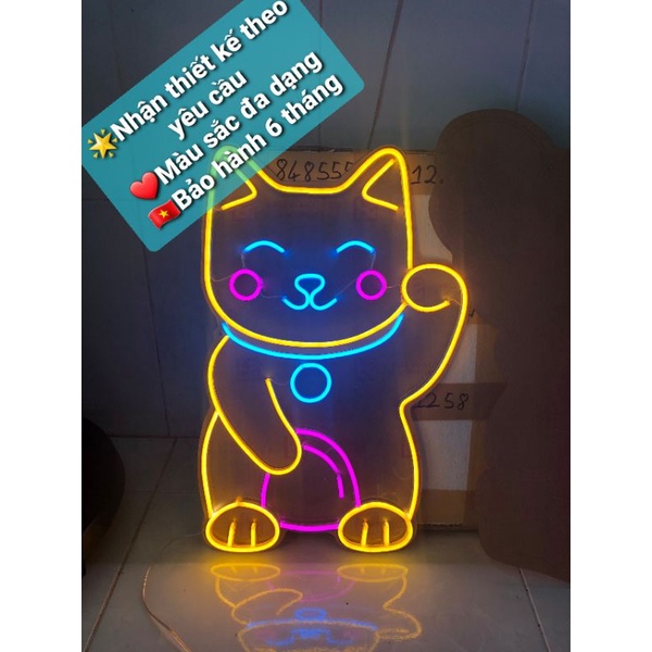 Đèn led neon Mèo Thần Tài {Xịn}+{Cool ngầu}+{Cute}+{Độc Lạ} ⭐️Nhận thiết kế tư vấn theo yêu cầu khách hàng 😊😊😊😊