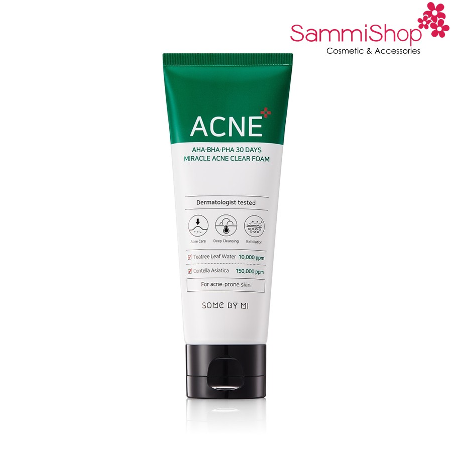 Sữa Rửa Mặt "Thần Kỳ" Some By Mi AHA-BHA-PHA 30 Days Miracel Acne Clear Foam 100ml