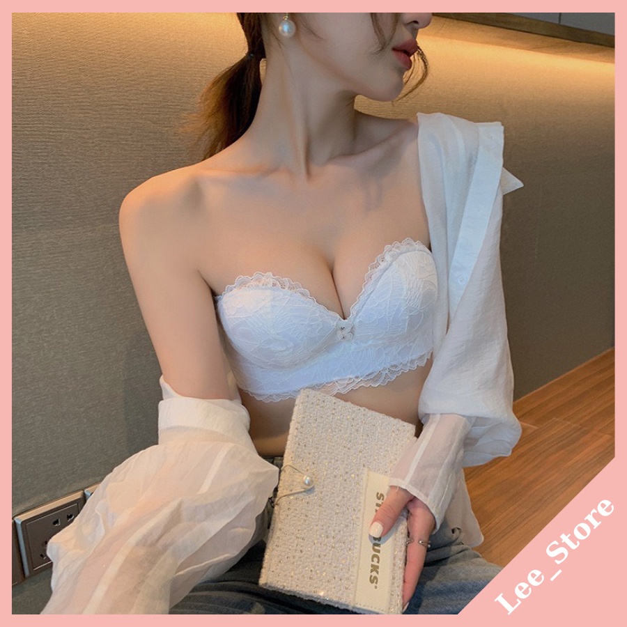 Áo lót ren cúp ngực chống tụt không dây nâng ngực áo quây ngực đệm bàn tay siêu đẩy tạo khe tự nhiên LST15