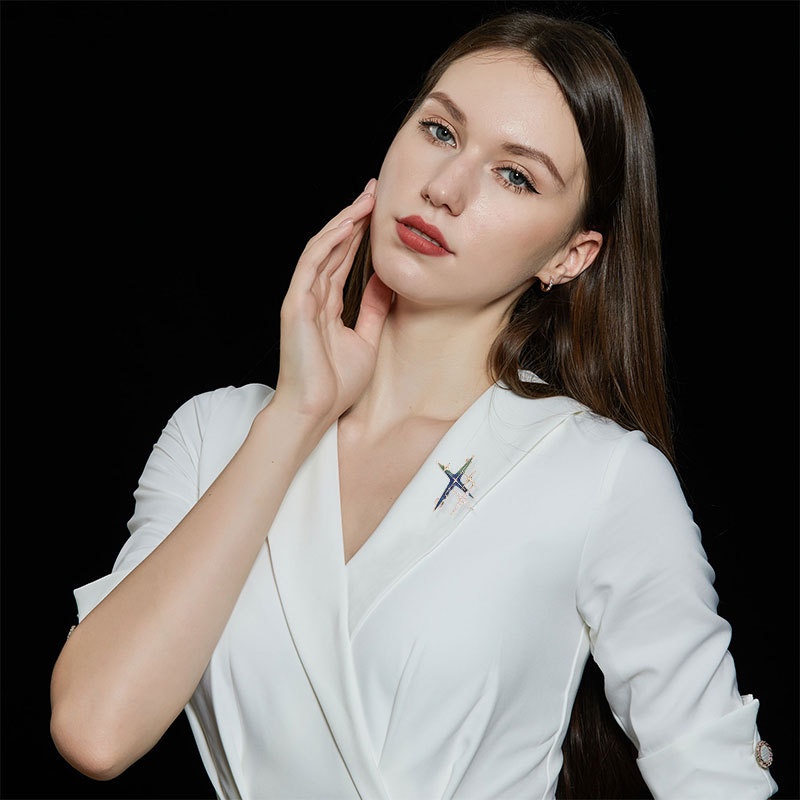 Màu xanh gradient giọt men thủ công hình ngôi sao phụ kiện ghim màu trâm