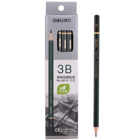 Bút chì mỹ thuật DELI 3B/4B/5B/6B