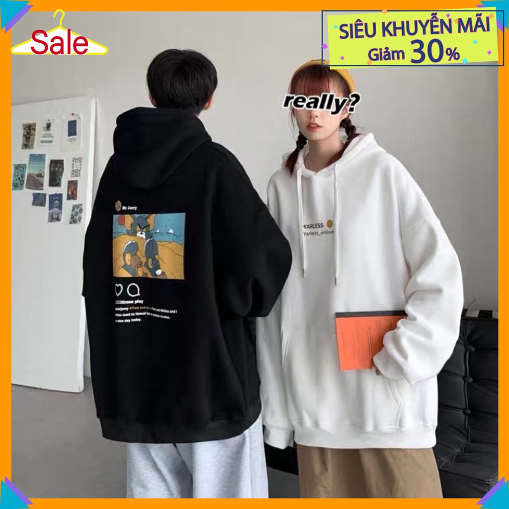 Áo Hoodie Nam Nữ Unisex Tom & Jerry Phong Cách Hàn Quốc Cá Tính Chất Nỉ Bông Đẹp